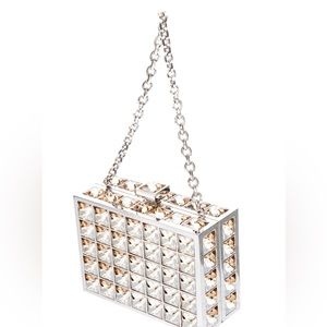 Judith Leiber Crystal Embellished Metal Clutch